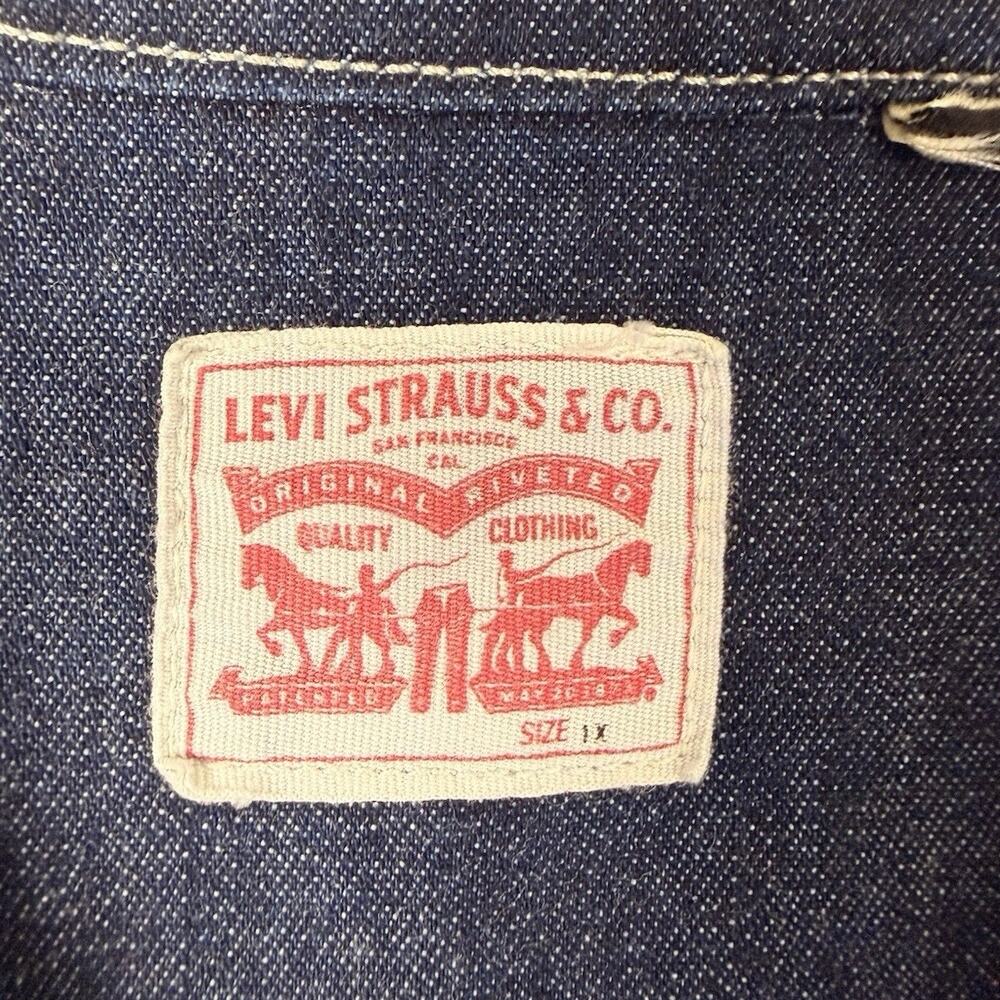 Levi's Women's XL Long Sleeve Denim Pearl Snap Shirt Western Cowgirl Rodeo - Picture 5 of 6